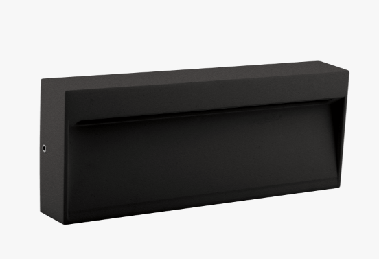 ZEKE 8W 12/24V 3CCT BLACK SURFACE RECTANGULAR WALL LIGHT IP65